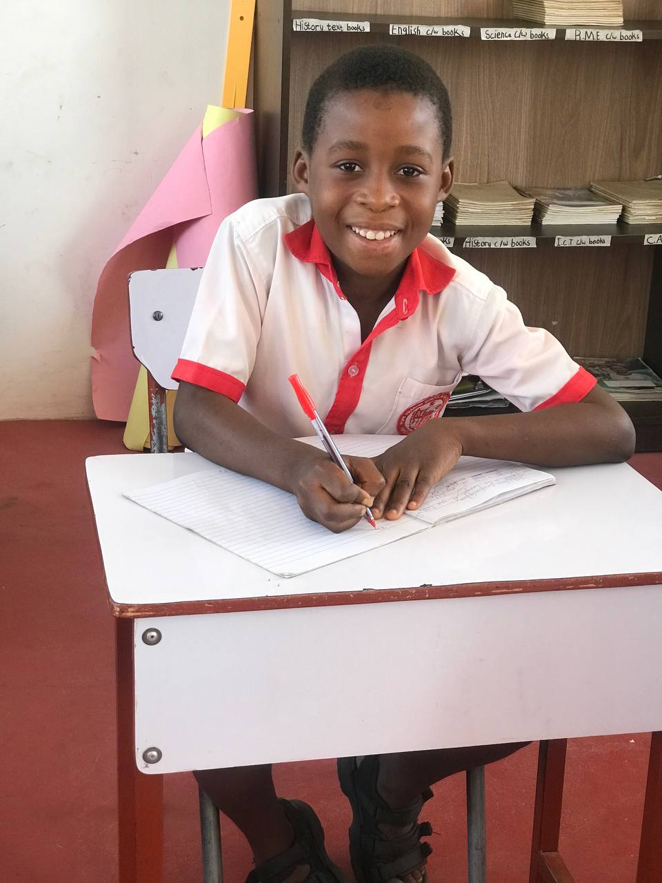 student sitting at desk