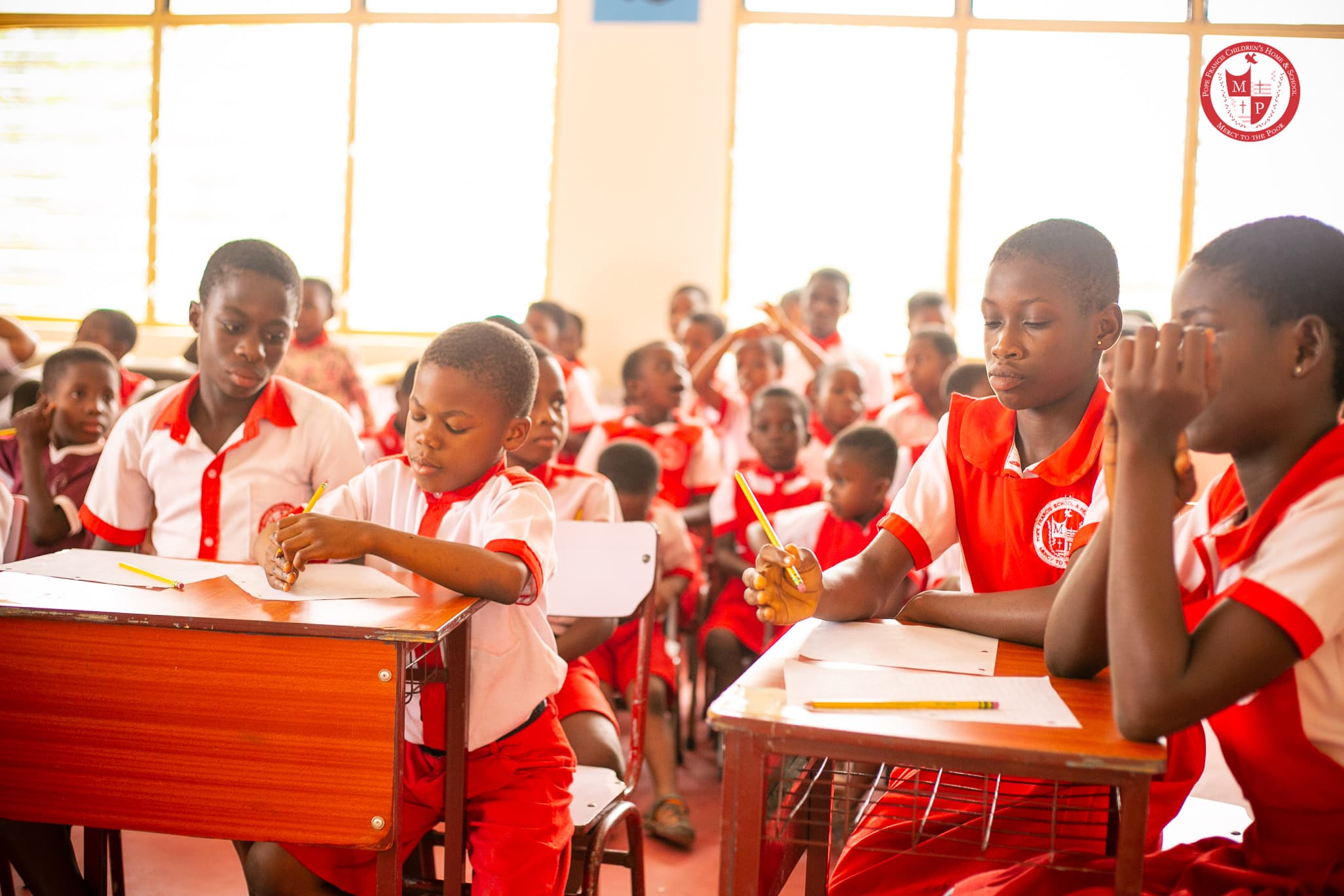Classroom Children in a classroom at Pope Francis School